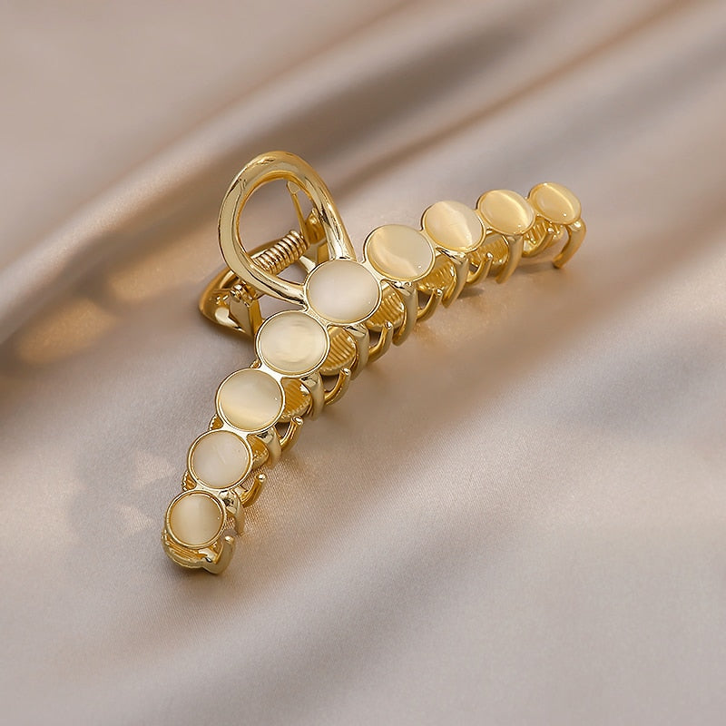 2026 New Elegant Opals Grip Back Of The Head Fixed Hair Shark Clip Headdress Girls Fashion Hairpin Accessories For Womans Clip