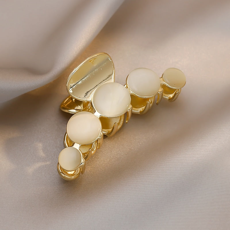 2022 New Elegant Opals Grip Back Of The Head Fixed Hair Shark Clip Headdress Girls Fashion Hairpin Accessories For Womans Clip